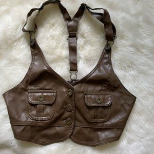 Faux Brown Leather vest